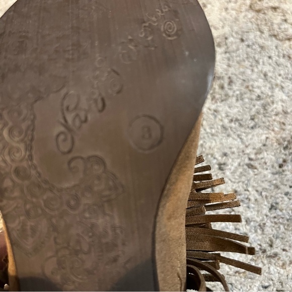 Naughty Monkey In Lyne Tan Zip Fringe Leather Booties Size 8 NWOT - Picture 11 of 11